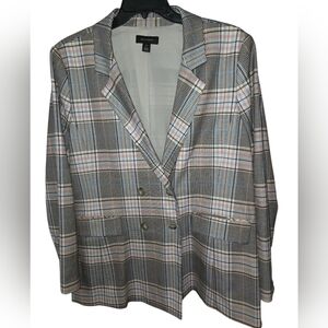 Halogens Womens Plaid Blazer 3X
